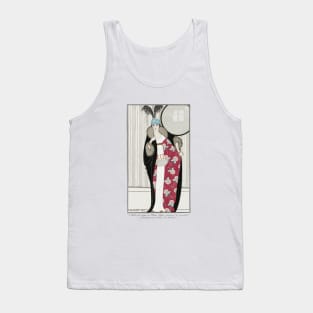 Robe de Crêpe de Chine Blanc Fashion Illustration by George Barbier Tank Top